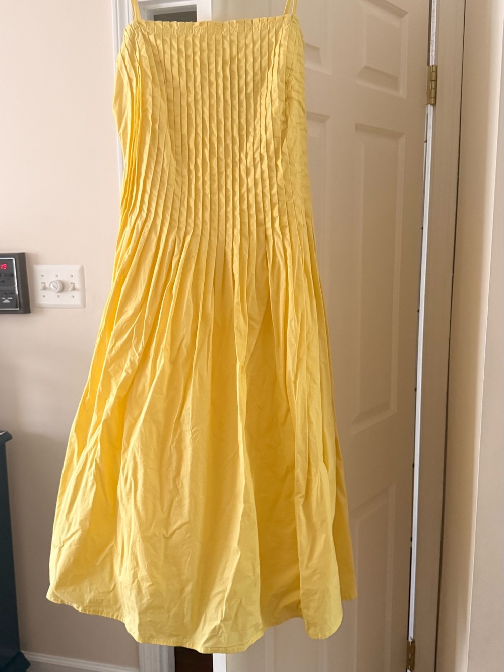 Yellow Smocked Midi Sundress for Women